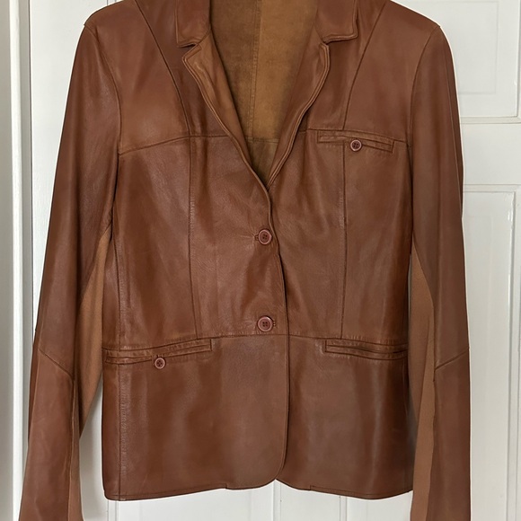 Women's Brown Leather Jacket - Picture 1 of 4